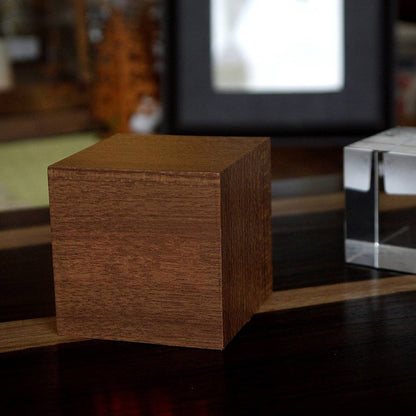 Cube Walnut Click Clock