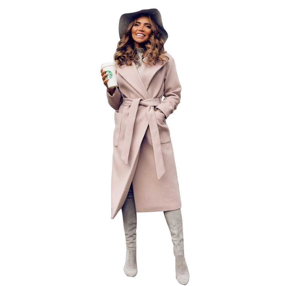 belted Women's wool coat