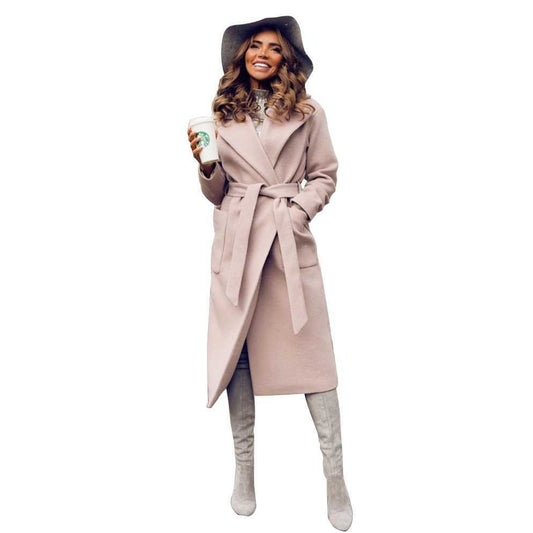 belted Women's wool coat