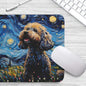 Starry Night Dog Poodle Non-Slip Computer Mousepad