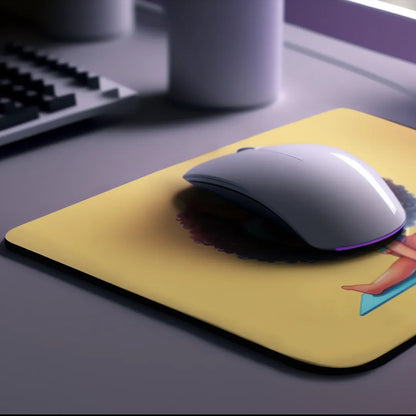 Afro Girl Yoga Pose Non-Slip Computer Mousepad Mouse Pad