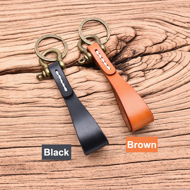 Handcrafted Leather Strip Keychain
