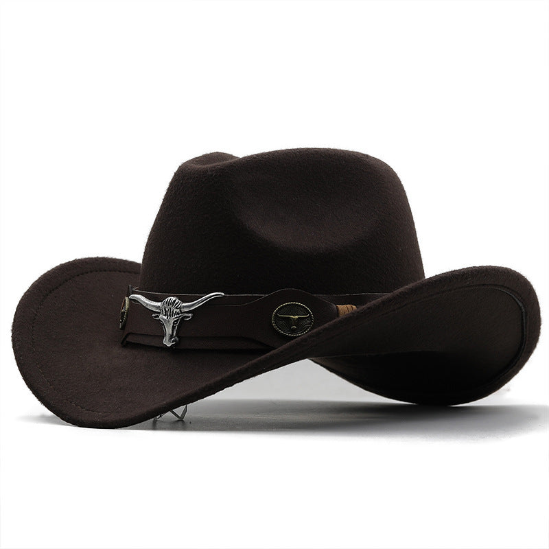 Fashion Woolen Western Denim Top Hat