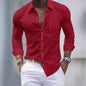 Men's Plaid Pocket Business Slim Casual Shirt