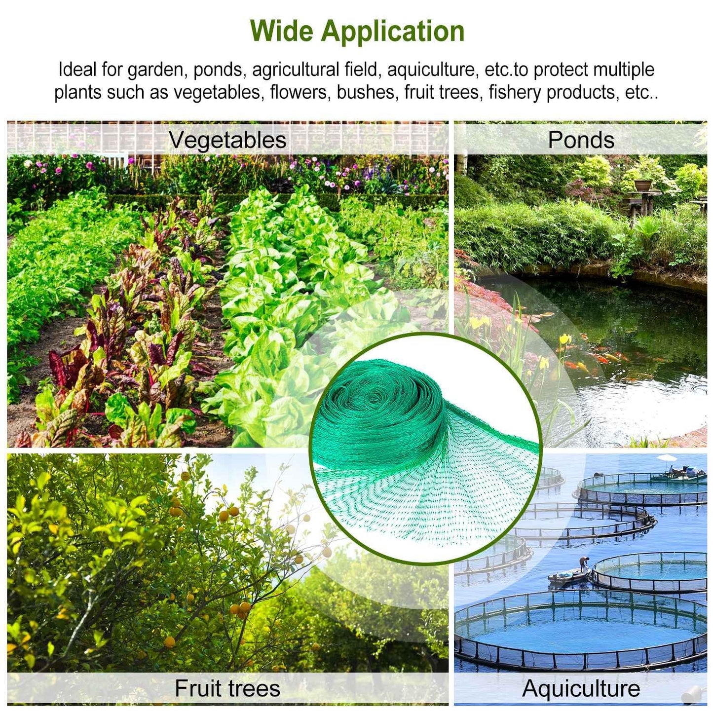 13 x 33ft Garden Netting Heavy Duty PE Anti Bird Netting Plants Fruits