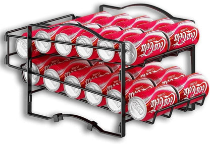 4 Tiers Can Organizer Rack, 48 Cans Soda Can Dispenser Organizer for