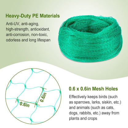 13 x 33ft Garden Netting Heavy Duty PE Anti Bird Netting Plants Fruits