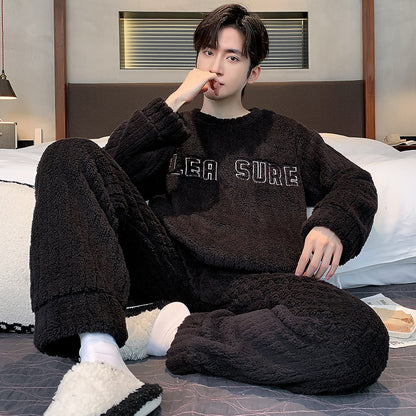 Thickened Coral Velvet Pajamas Suit