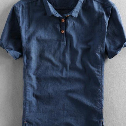 Summer Men's Casual Linen Short-sleeved Shirt