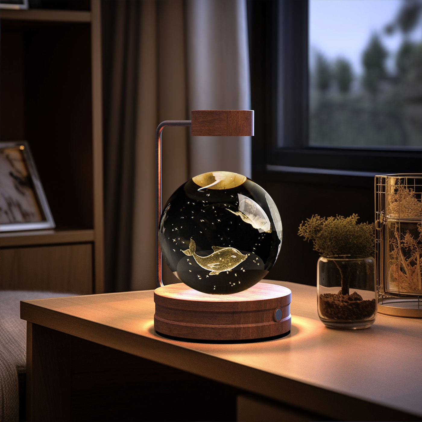 Crystal Ball Cosmic Indoor Night Light USB Power  Bedside Light