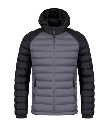 Men's Fleece-lined Thick Hooded Rib Cotton-padded Jacket