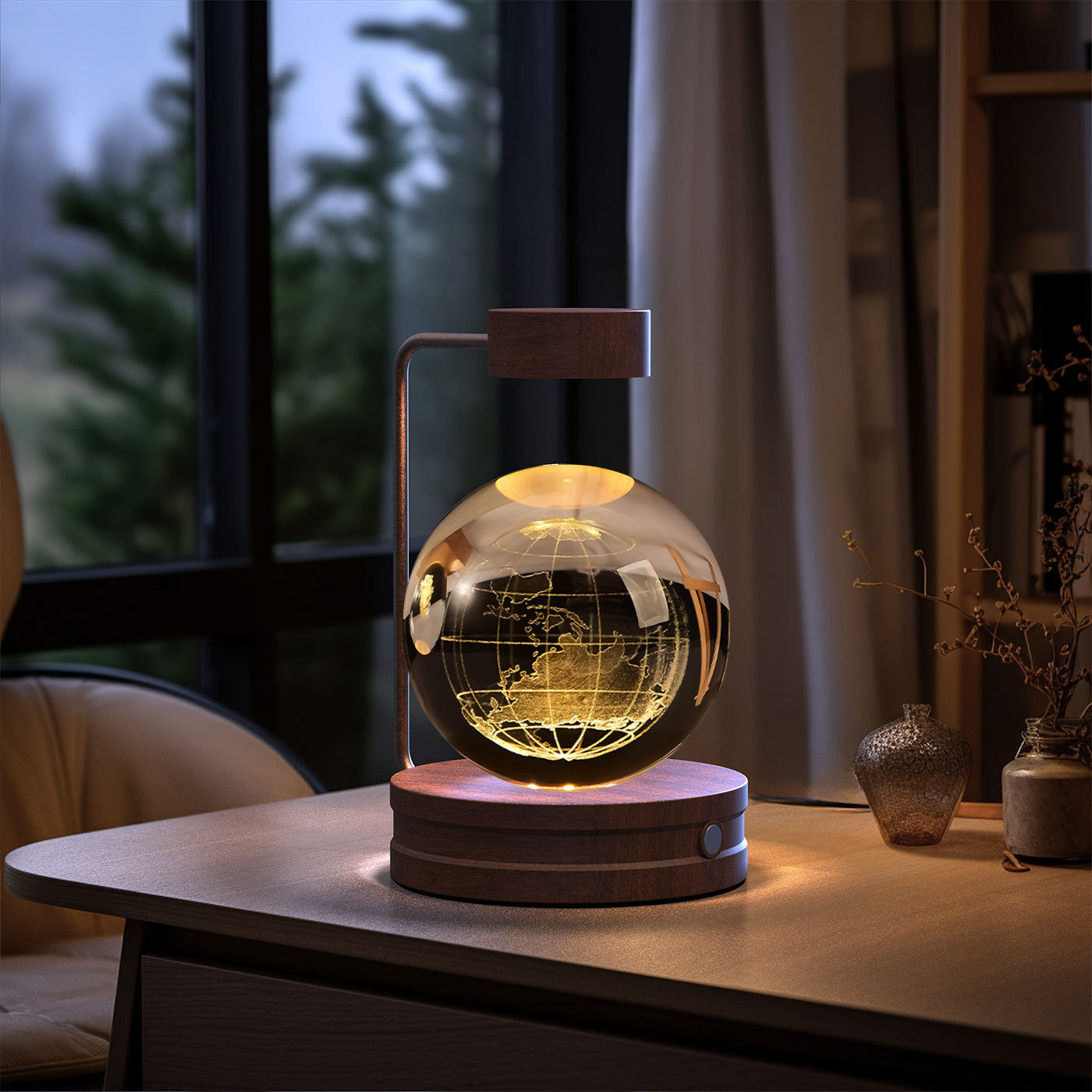 Crystal Ball Cosmic Indoor Night Light USB Power  Bedside Light