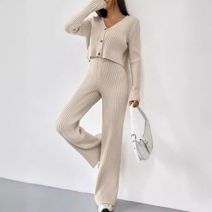 Knitted Two-piece Women's V-neck