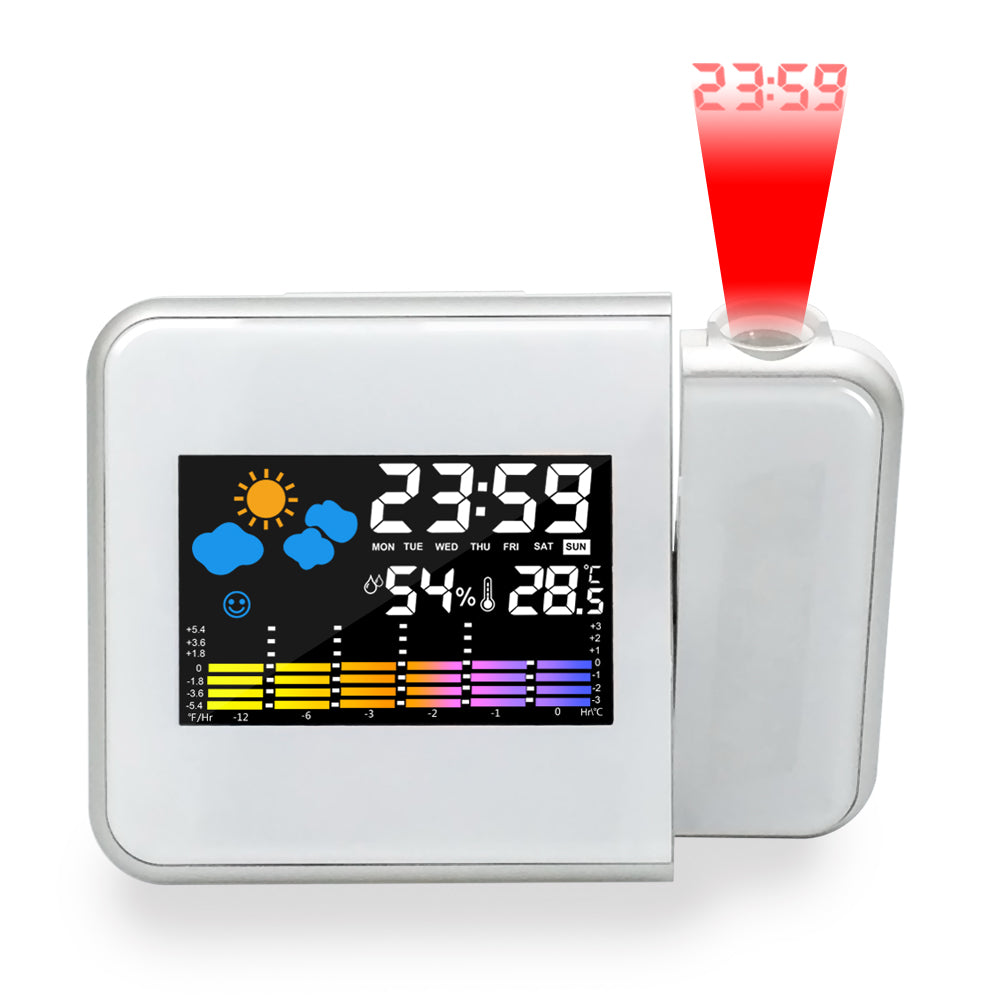 LED Alarm Projection Clock Thermometer Hygrometer
