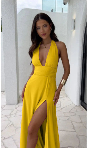 Sexy V-neck Slit Dress
