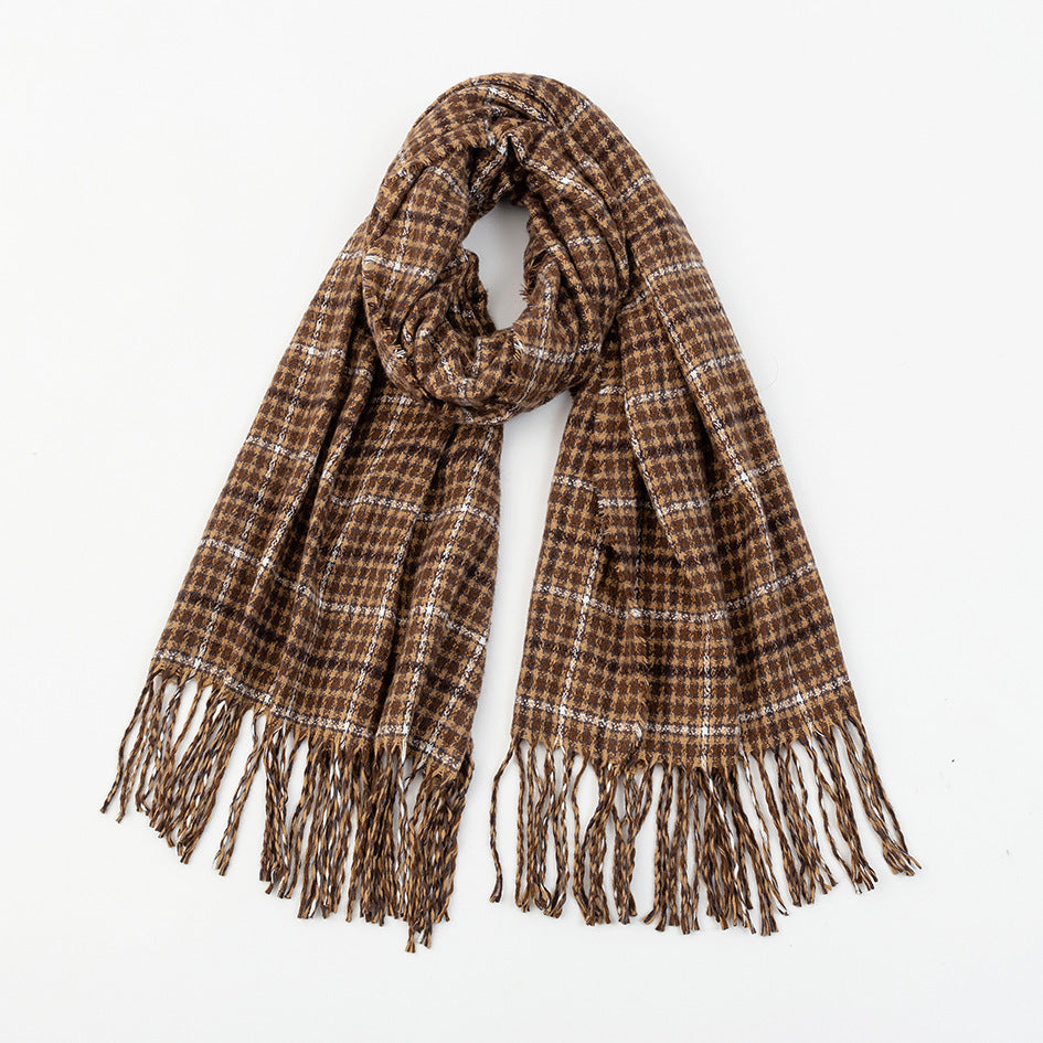 Plaid Tassel Scarf