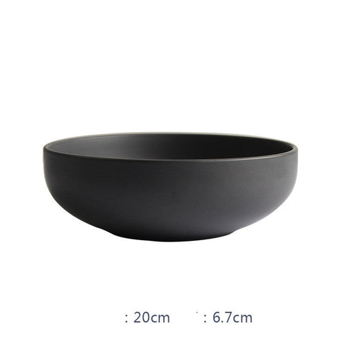 Nordic Ceramic Rice Bowl Steak Plate Deep  Household Tableware Dish
