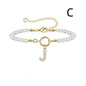 2024 New Fashion Toggle Clasp Initial Bracelet Women A-Z Letter