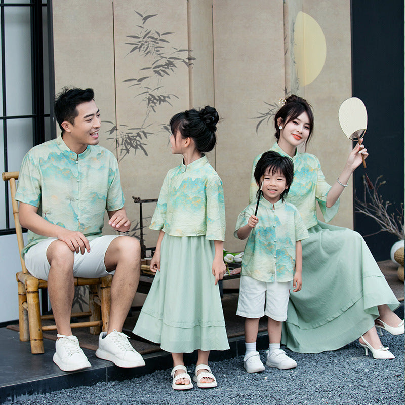 Parent-child Chinese Style Cheongsam Outfits