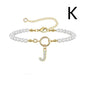 2024 New Fashion Toggle Clasp Initial Bracelet Women A-Z Letter