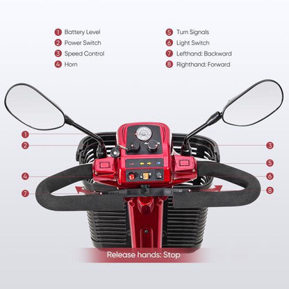 4-wheel Electric Scooter With Basket And Extended Battery