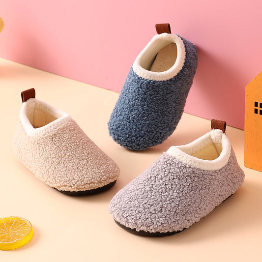 Fleece-lined Children's New Cotton Flexible Slippers