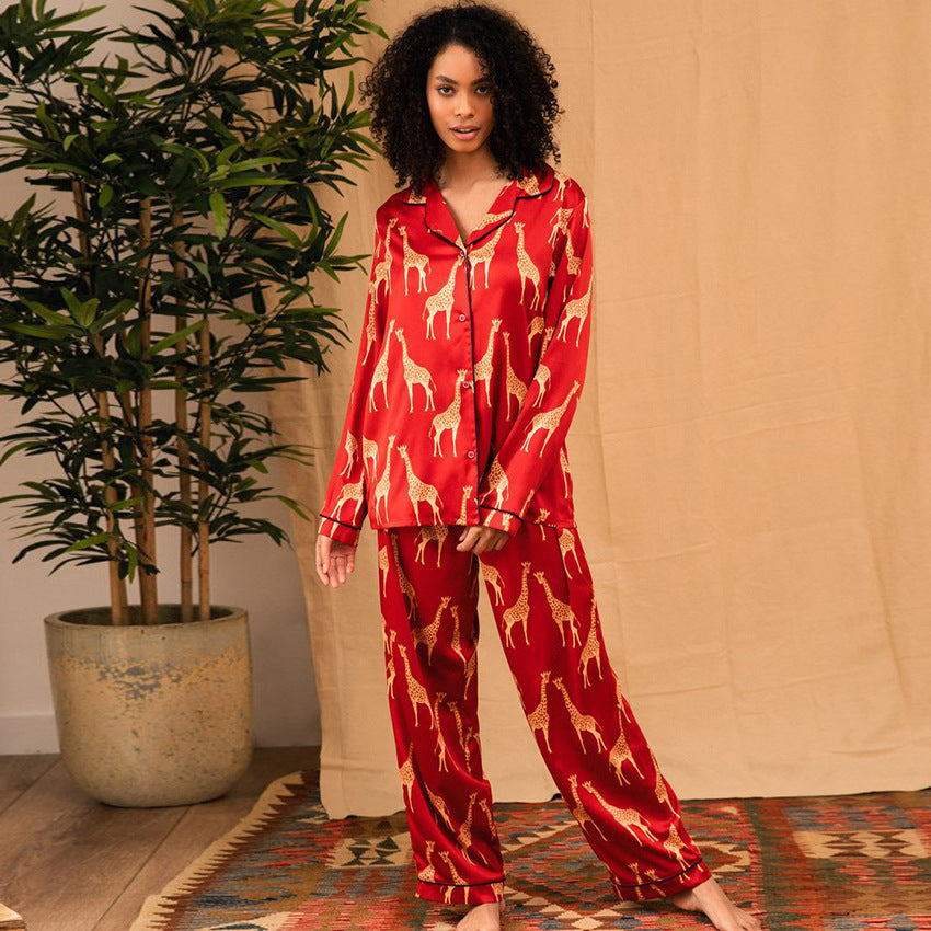 Women's Printed Long-sleeved Pajamas