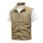 Multi-pocket Embroidered Waistcoat Plus Size Men's Shirt