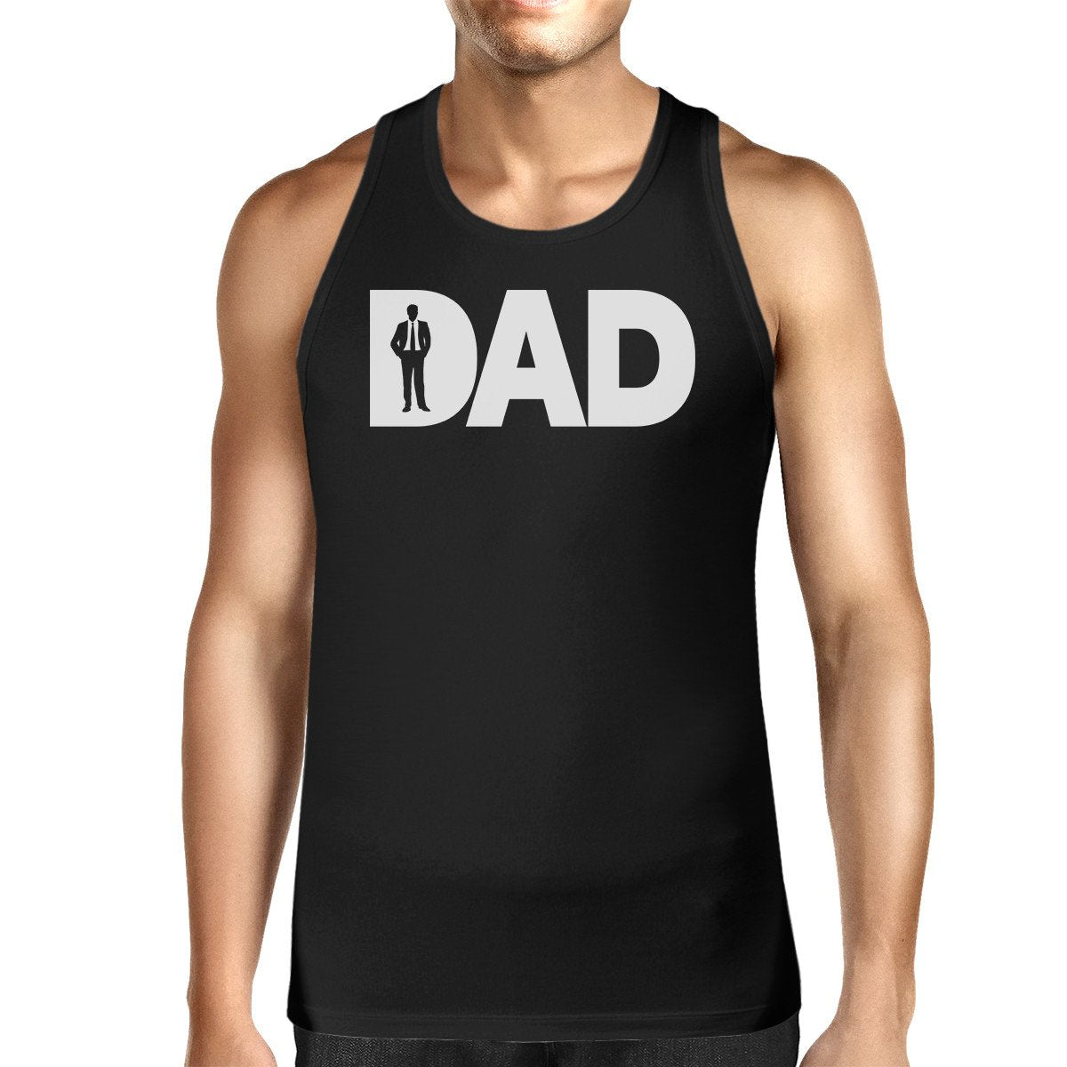Dad Business Mens Black Unique Graphic Tank Top
