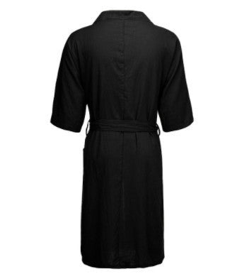 Solid Color Linen Pajamas Robe Bathrobe