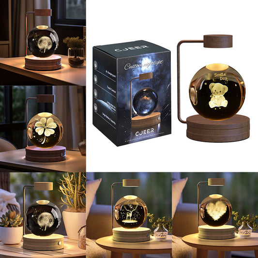 Crystal Ball Cosmic Indoor Night Light USB Power  Bedside Light