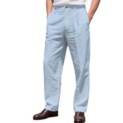 Simple Vertical Straight Men's Casual Pants