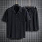 Lapel Short Sleeve Shorts Suit