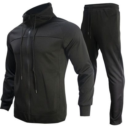 Men's Fashion Trendy Brand Contrast Color Sweatshirt Trousers Two-piece Set