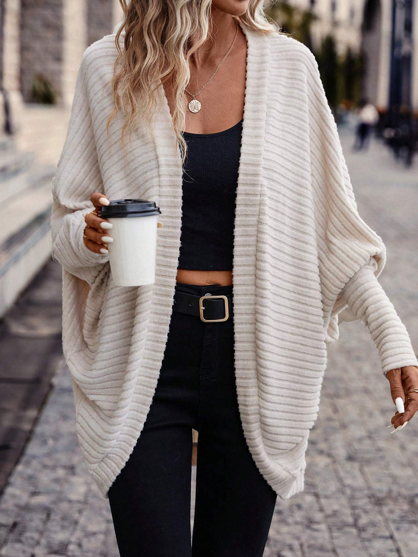Women Batwing Sleeve Cardigan