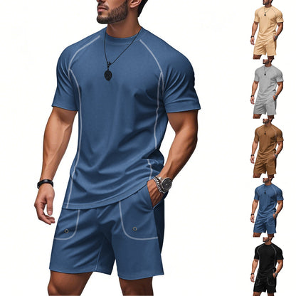 Minimalism Short Sleeve Shorts Suit