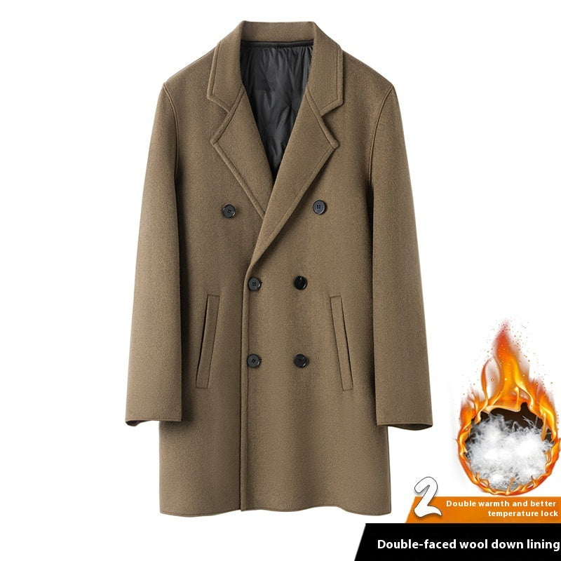 Mid-length Down Double-sided Cashmere Men's Casual Coat