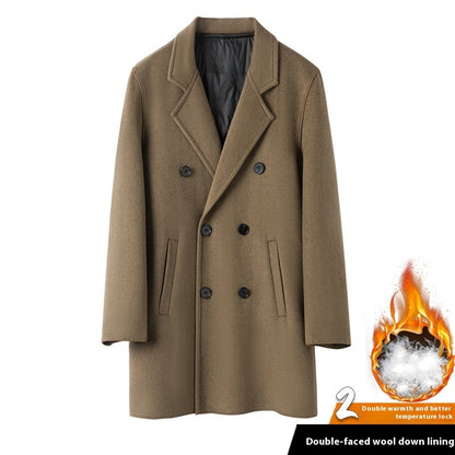 Mid-length Down Double-sided Cashmere Men's Casual Coat