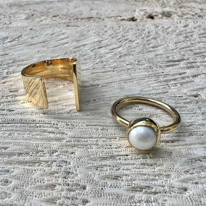 Open Angular Bombshell Ring