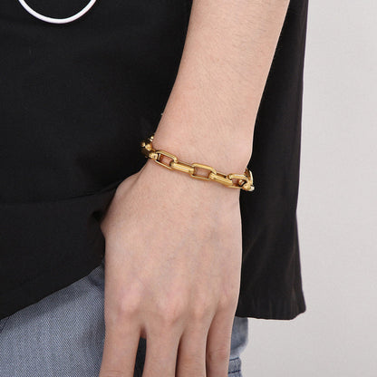 Men's Titanium Steel Bracelet Ins Niche Design Hip-hop Geometric