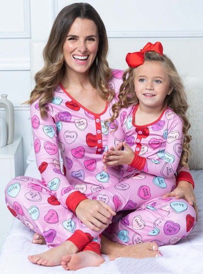 Valentine's Day Heart Printing Pajamas Parent-child