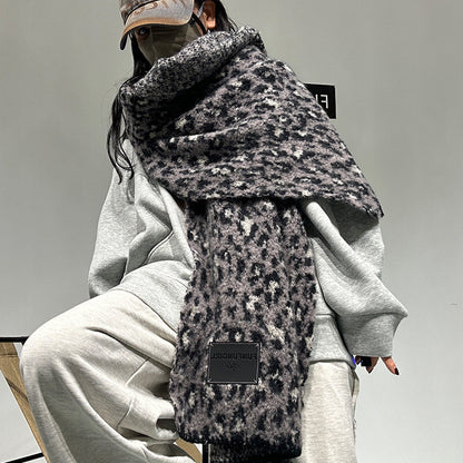 Warm Leopard Print Scarf