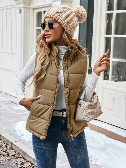 Women's Collar Padded Puffer Vest