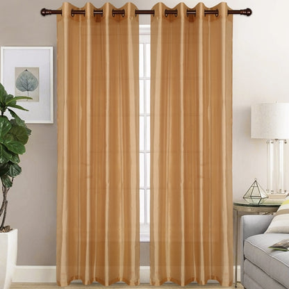Christina - Faux Silk Semi Sheer Panel - Set of Two - Assorted Colors