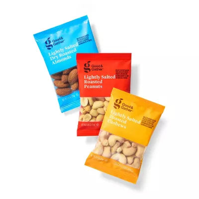 Good & Gather Almonds, Cashews and Peanuts Variety Pack, 21.6oz/24ct.