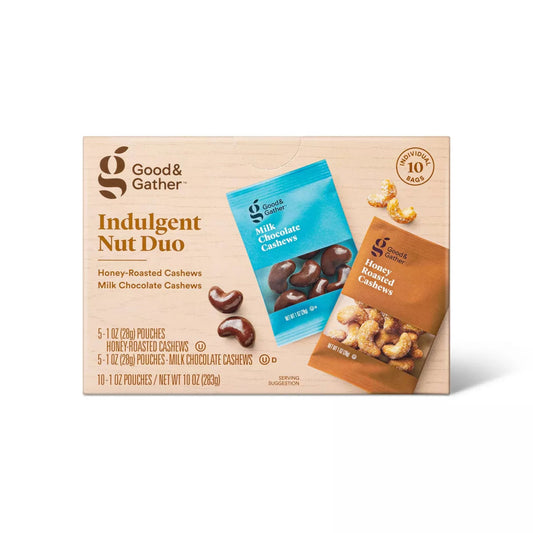 Good & Gather Honey Roasted Cashews & Milk Chocolate Cashews, 10oz/10c