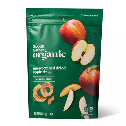 Good & Gather Organic Dried Unsweetened Apple Rings Snacks, 4oz.