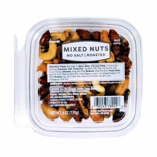 Good Sense Foods Roasted Unsalted Mixed Nuts, 6oz.