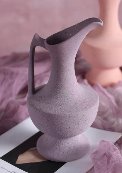 Handmade Medieval Style Ceramic Decorative Flower Vase with Matte