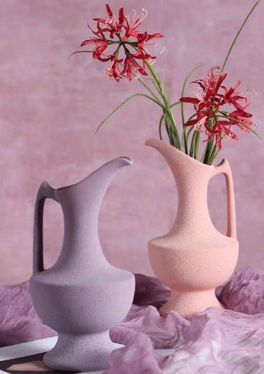 Handmade Medieval Style Ceramic Decorative Flower Vase with Matte